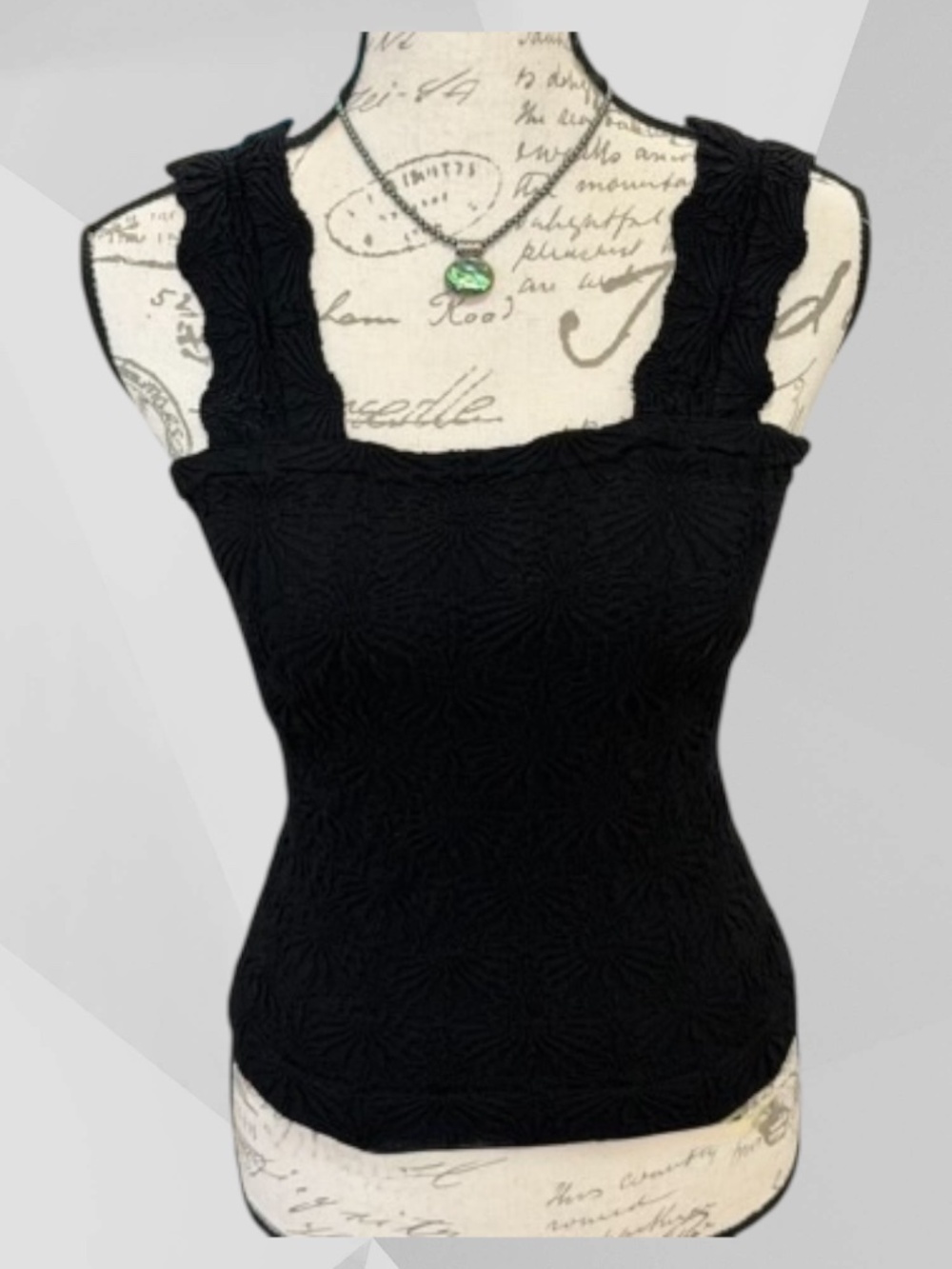 ALTER'D STATE Intimates Square Neck Cami/Tank Black Extremely Pretty L/XL NWT